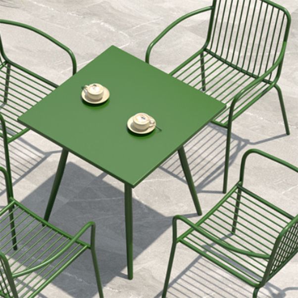 Modern Outdoor Bistro Table Set 1/2/5/7 Pcs Green Metal Bistro Set