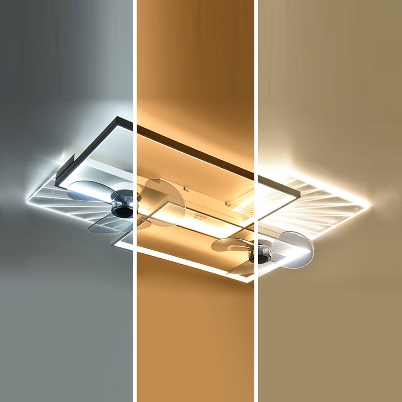 Modern Ceiling Mount Lamp Simple LED Ceiling Fan Light with Acrylic Shade for Living Room