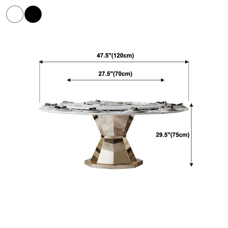 Mesa de comedor redonda Mesa de comedor tradicional de lujo con base de pedestal
