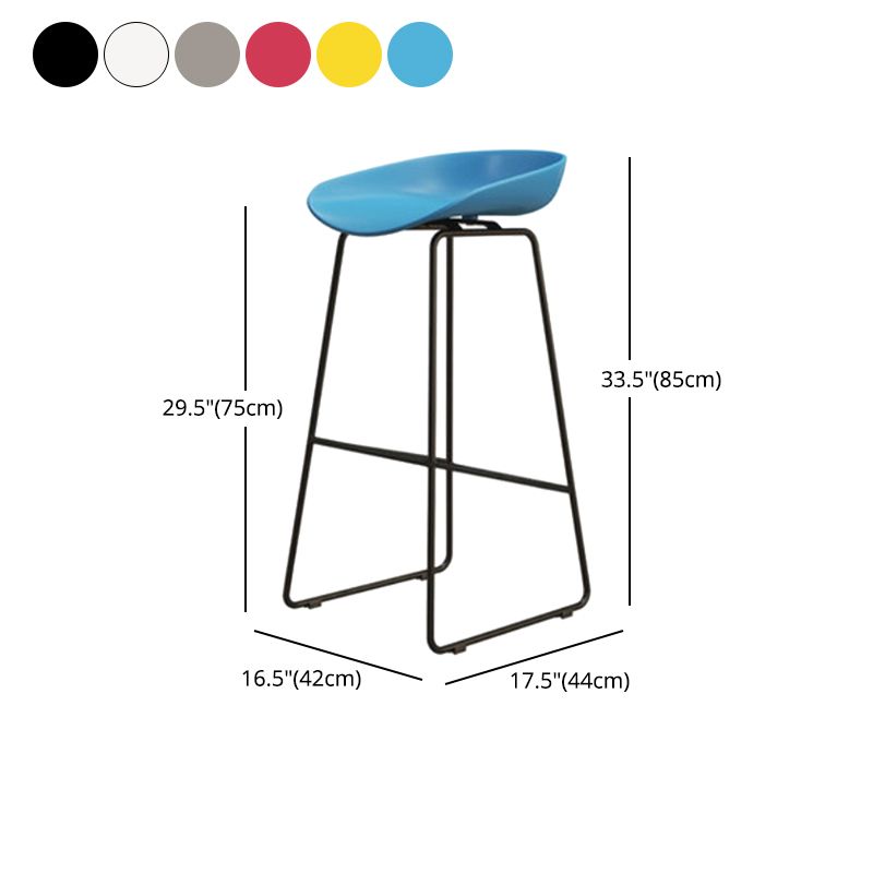 Modern Armless Backrest Counter Stool Iron Dessert Shop Bar Stool with Acrylic Seat