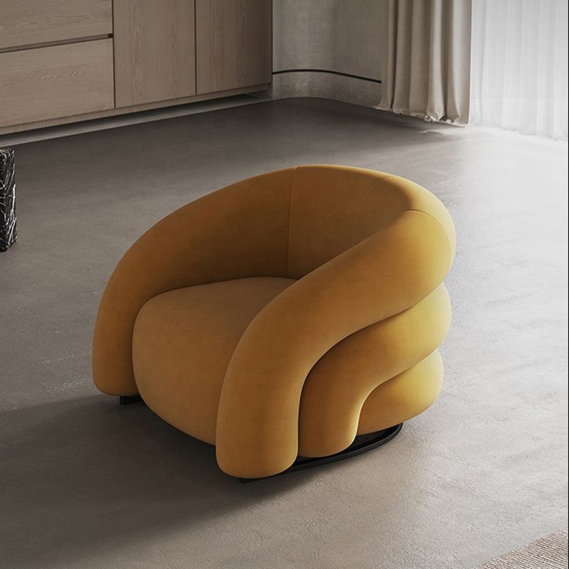 Velvet Barrel Chair 33.85" Wide Arms Included Chair for Living Room