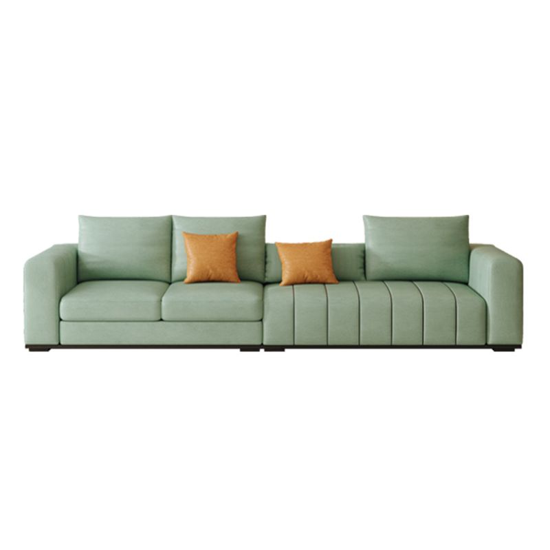 Contemporary Faux Leather Living Room Square Arm Standard Seating