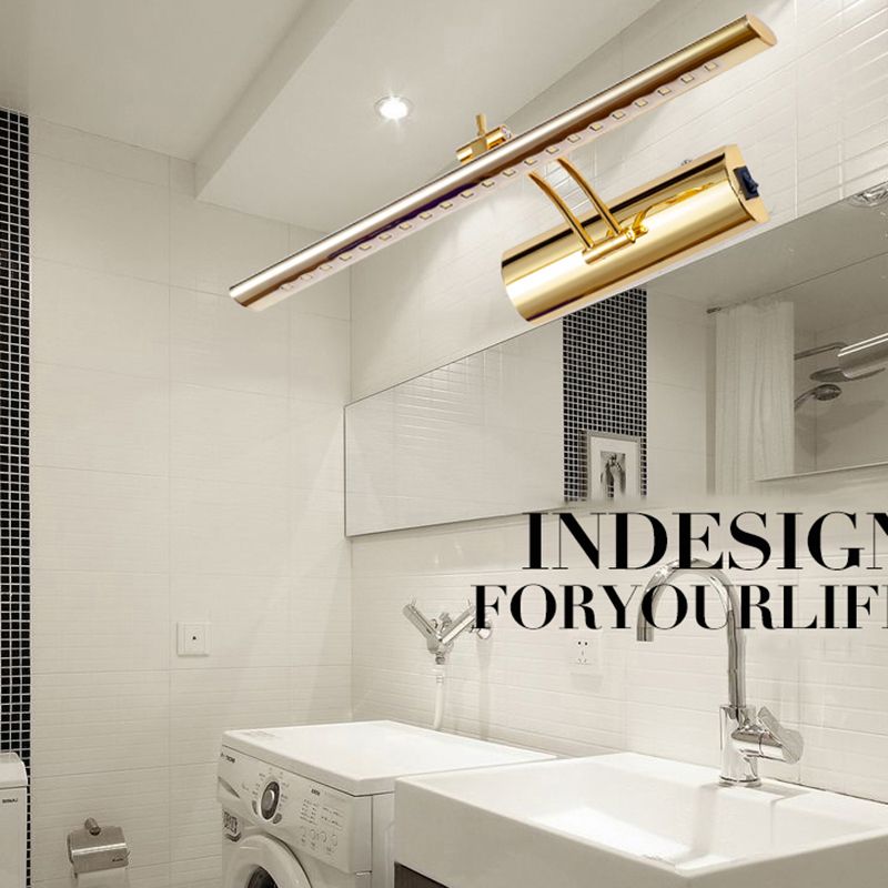 Rotatable Bathroom Sconce Postmodern Stainless Steel LED Vanity Wall Light Fixture