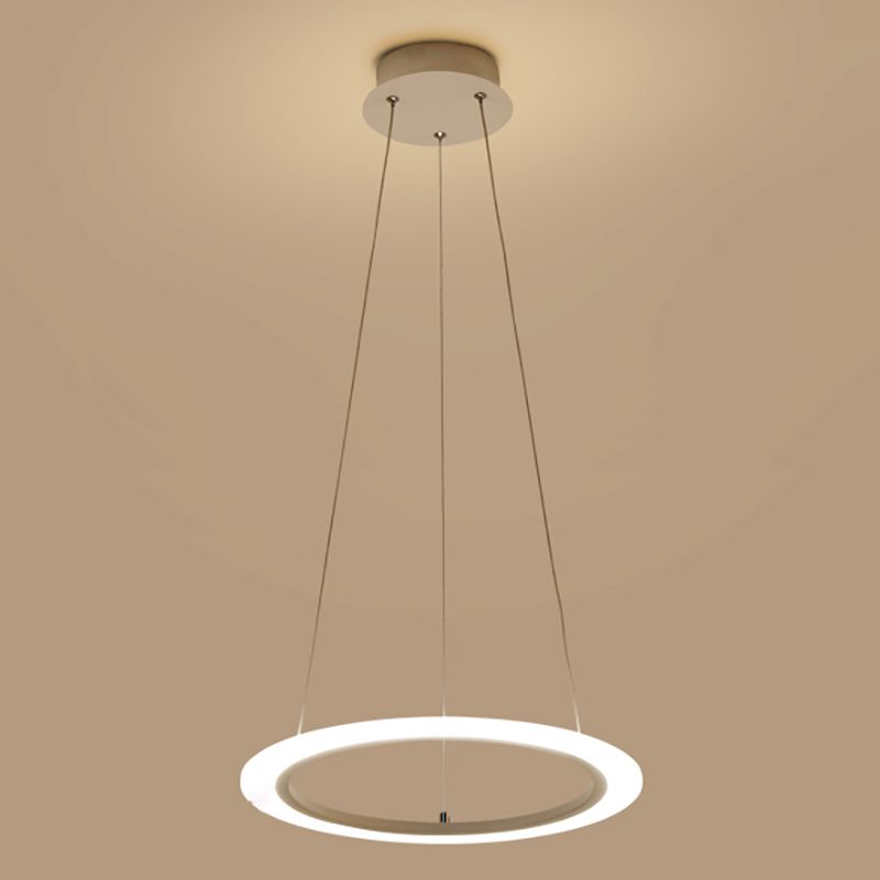 Modern Layered Chandelier Metal White Circle LED Chandelier Pendant for Living Room