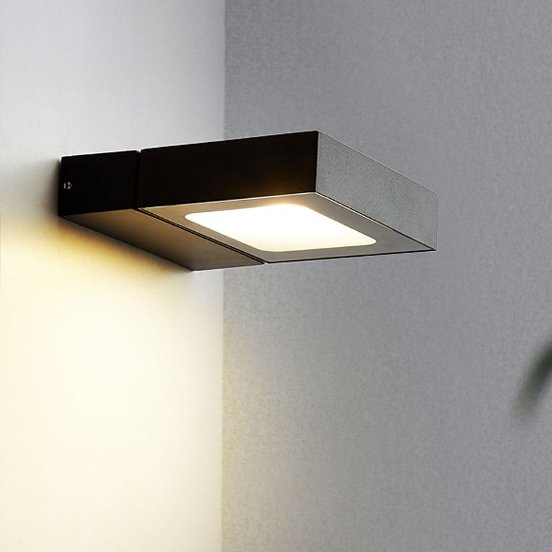 Applexion murale rectangulaire Métal moderne noir / blanc / gris LED MOUR LEUL avec conception rotative