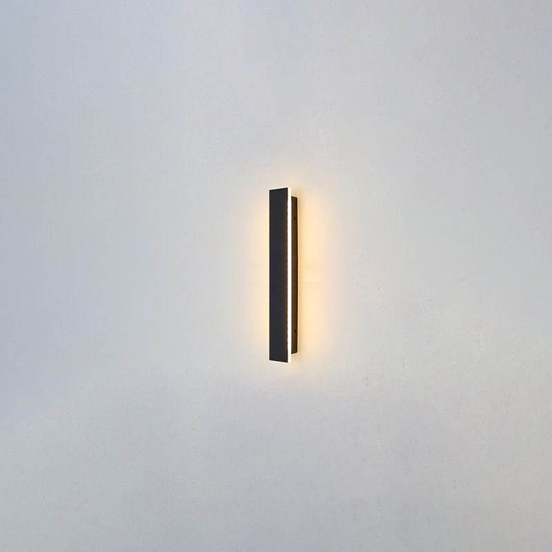 Linear Shade Wall Lighting Modern Simple Style  1 Light Sconce Light in Black Finish