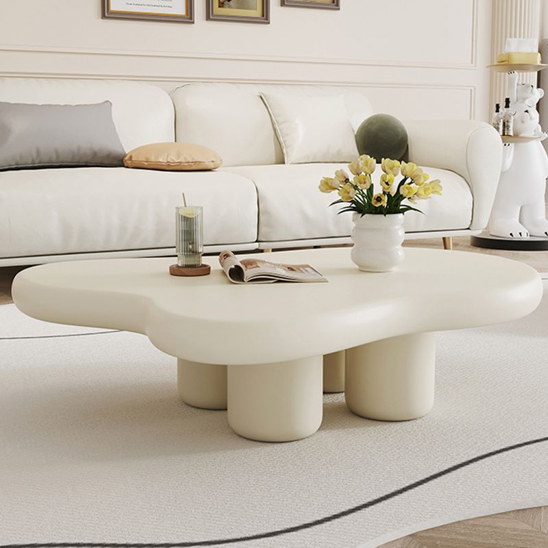 Modern Single Coffee Table No Distressing Free-Form 4 Legs Coffee Table