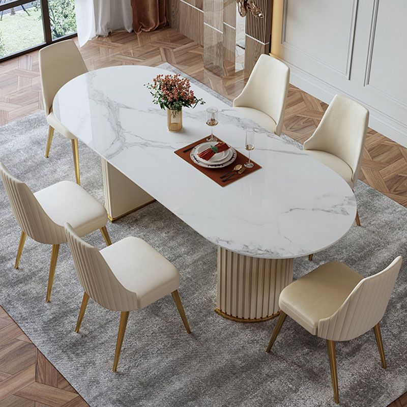 Scandinavian Armless Solid Back Chair for Home Leather Dining Side Chair