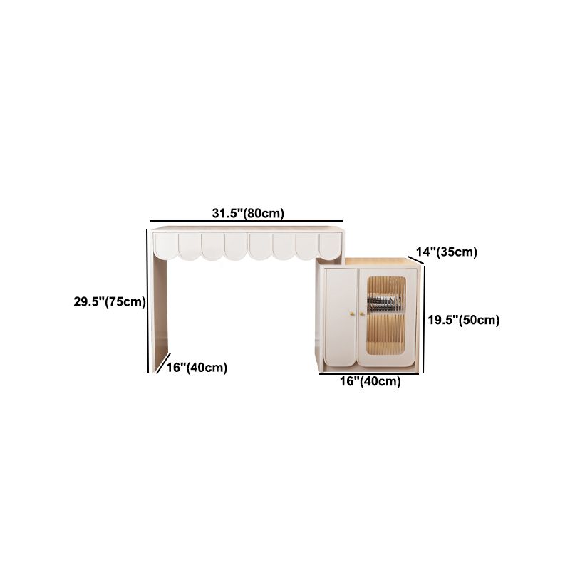White Makeup Vanity Desk Modern Vanity Tables with Drawer, 29.52" High