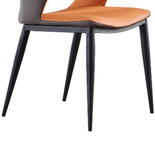 Contemporary Style Kitchen Chairs Dining Arm Open Back Side Chair with Metal Legs