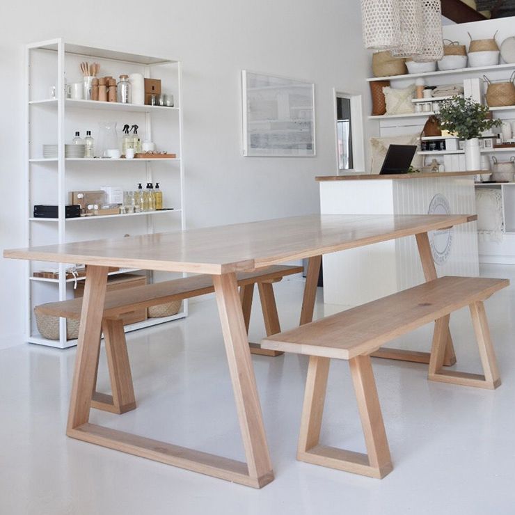 Tavolo da pranzo in legno massiccio glam kaki tavolo da pranzo cucina rettangolo con doppia basi di piedistallo
