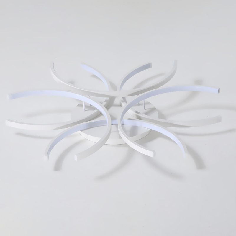 White Sputnik Flush Mount Ceiling Light Modern Aluminum Flush Light for Living Room