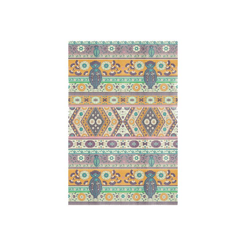 Donkerbruine vintage tapijten polyester grafisch tapijt niet-slip achterste tapijt voor salon