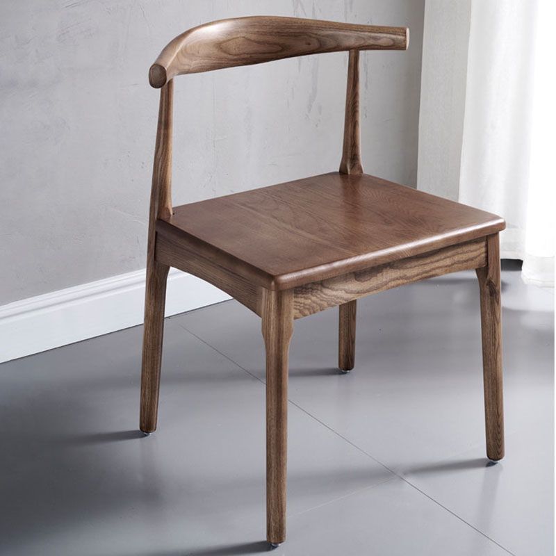 Silla lateral con respaldo abierto de estilo industrial para cocina, silla lateral de comedor de madera sin brazos