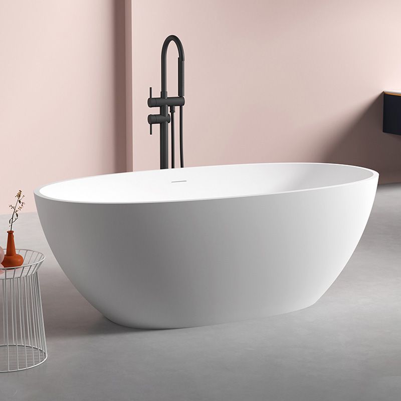 Modern Oval Bathtub Stand Alone Stand Alone Soaking Back to Wall Bath