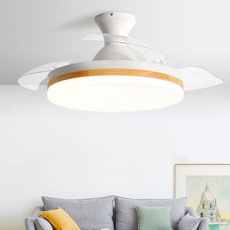 Round Shape Ceiling Fan Light Kids Style Metal 1 Light Ceiling Fan Light Fixture