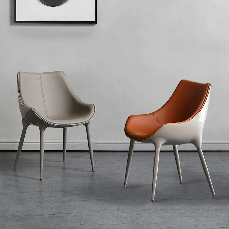 Contemporary Style Dining Side Chair Kitchen Arm Side Chairs with Metal Legs