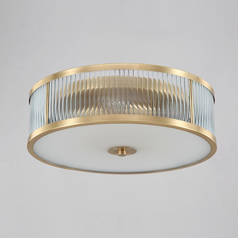 Glass Drum Flush Mount Ceiling Light Fixture Traditional Bedroom Flush Mount Lighting Fixtures