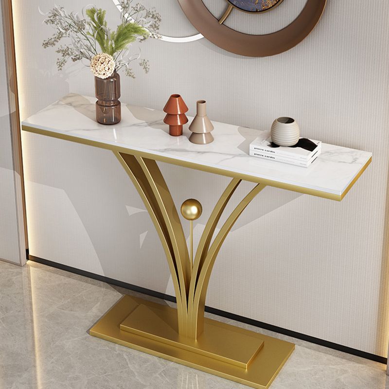 Rectangle for Hall Slate/metal Scratch Resistant Console Table 31.5" Tall