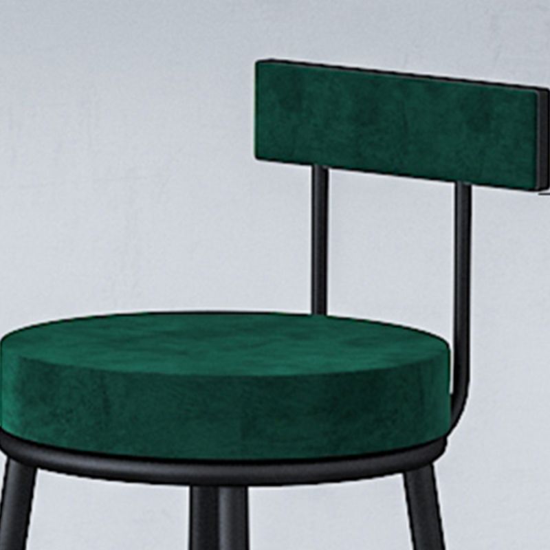 Contemporary Style Upholstered Counter Stool Bar-height Bar Stool with Metal Legs