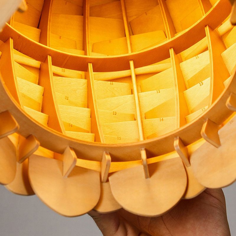 Éclairage de suspension en bois moderne minimaliste pour salon