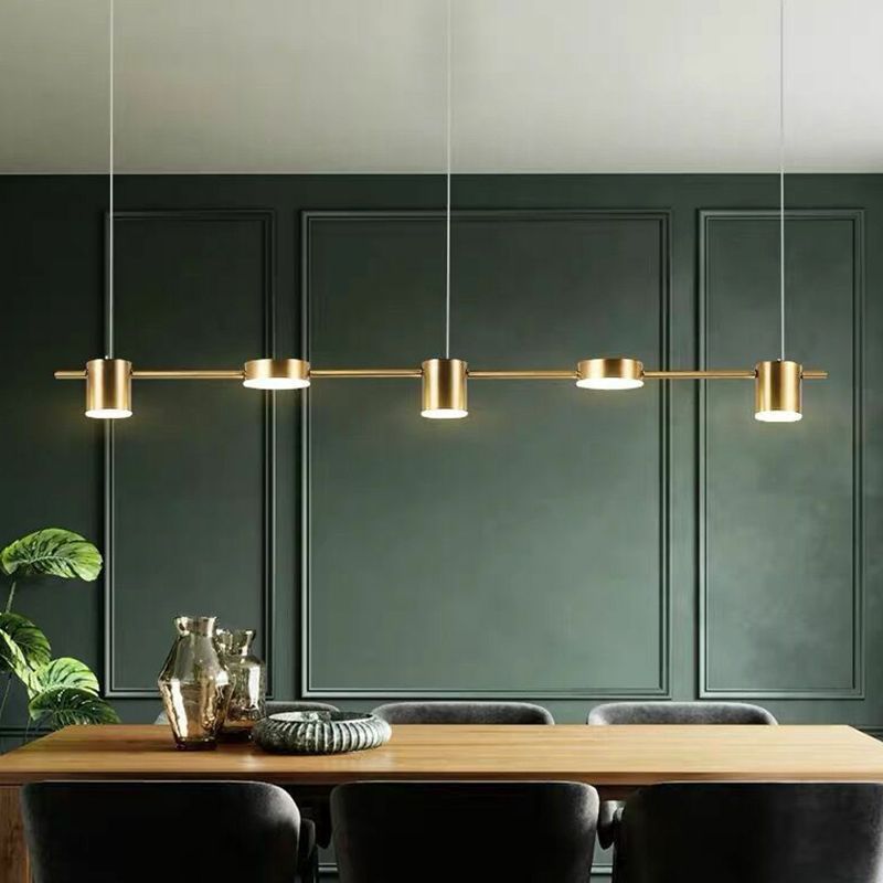 Straight Bar LED Hanging Ceiling Light Postmodern Metal Kitchen over Island Lighting