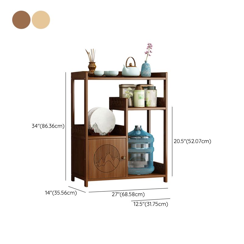 Contemporary Style Table Double Tier Wood Accent Side Table with Shelf