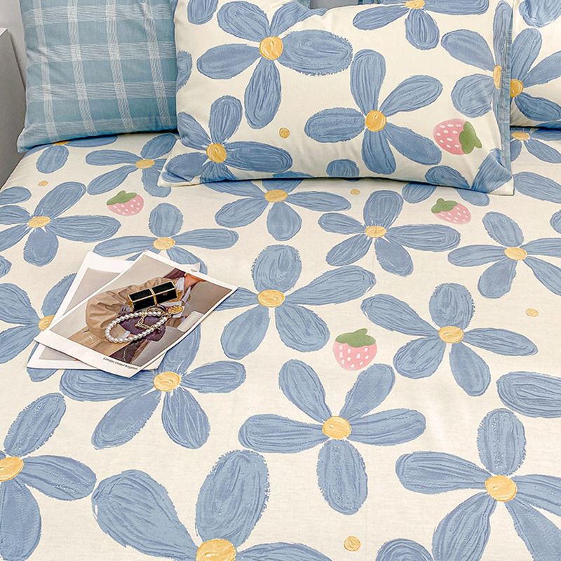 Cotton Bed Sheet Patterned Breathable Fade Resistant Soft Bed Sheet Set