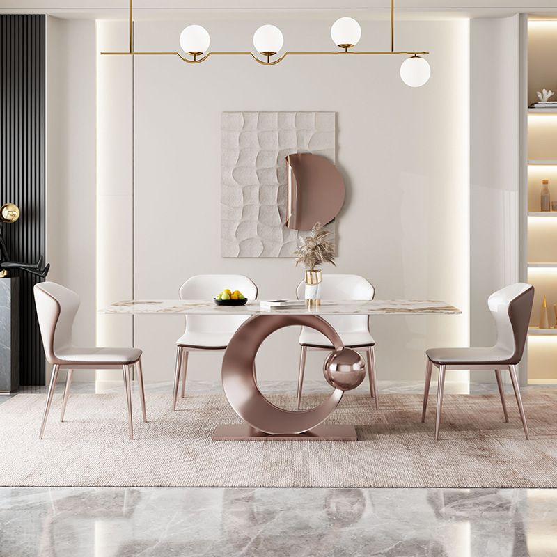 Luxurious Sintered Stone Top Dining Set Rectangle 1/4/5/7/9 Pieces Dining Room Table Set