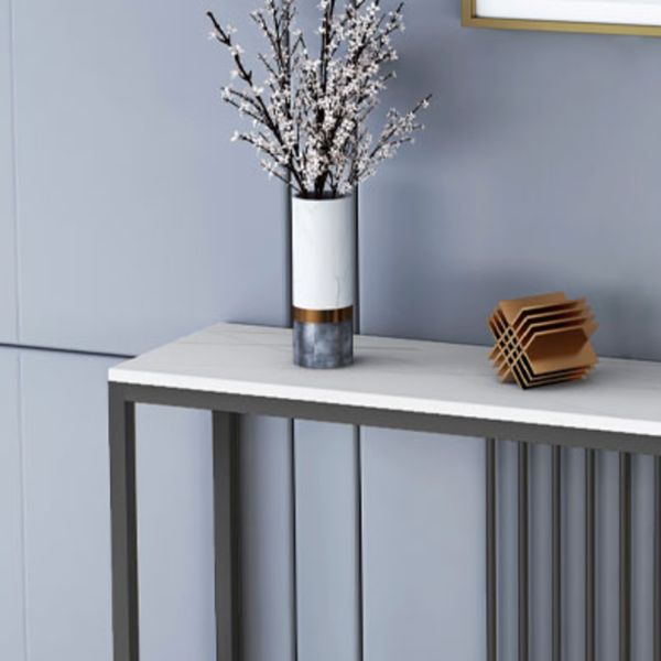 Contemporary Console Accent Table Rectangle Console Sofa Table in Stone