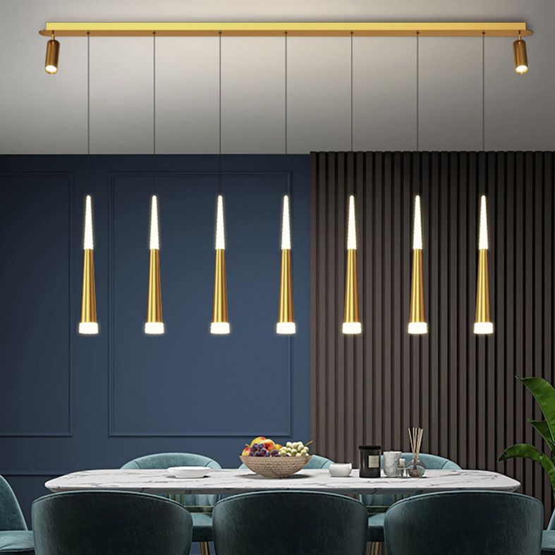 Cone Island Lighting Fixture Contemporary Style LED Metal Pendant Lighting Fixture