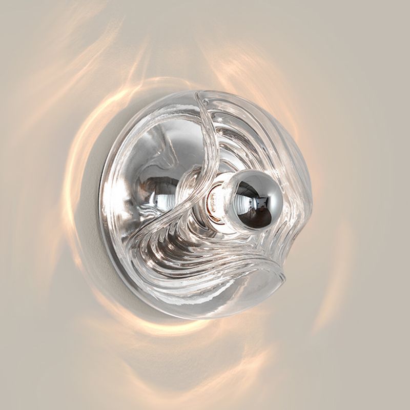 Contemporary Glass Shade Wall Lamp 1-Light Wall Sconce Lighting