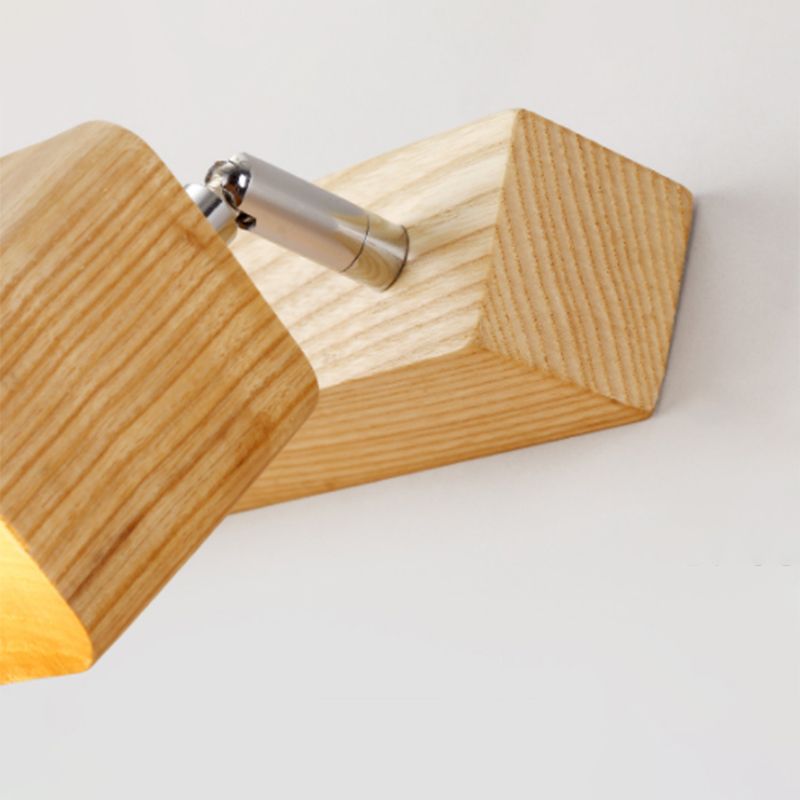 Moderne minimalistische stijl kubieke ijdelheid muur verlichting armaturen houten ijdelheid spiegelverlichting voor badkamer