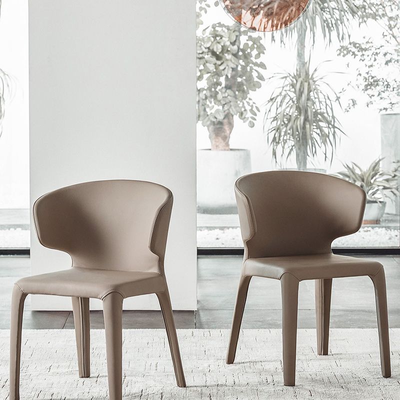 Sillas modernas de comedor para interiores y exteriores, sillas sin brazos de piel sintética