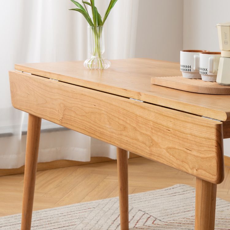 Mid-Century Modern Dining Table Rectangle Solid Wood Dining Table with 4 Legs