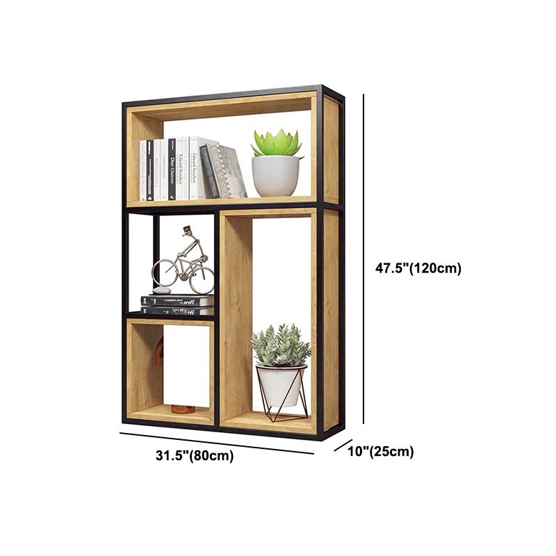 9.84"W Bookcase Industrial Style Open Back Bookcase for Study Room Home Office