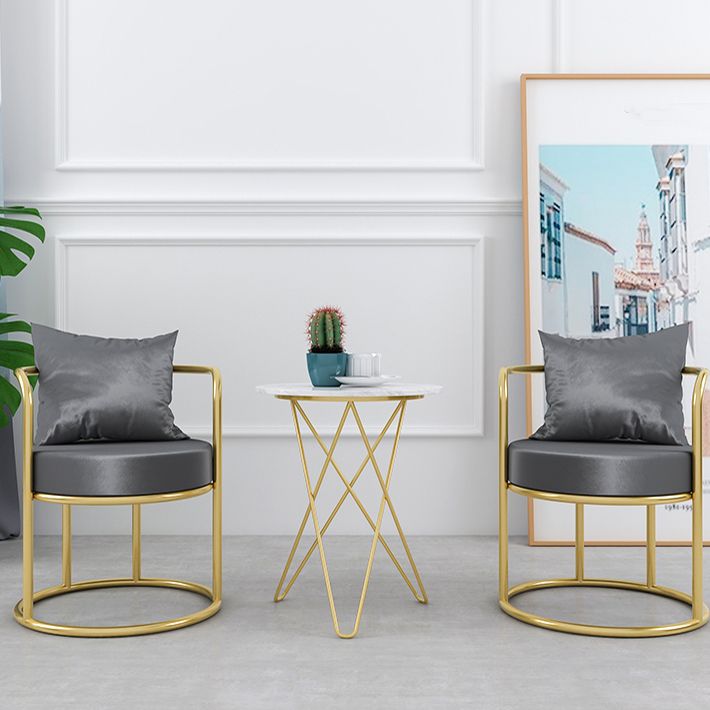 Silla de comedor de metal de estilo nórdico, sillones tapizados para uso en restaurantes