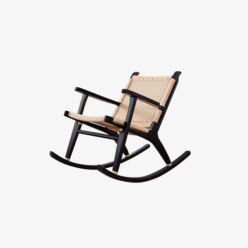 Modern Style Wood Base Rocking Chair Leisure Chaise Lazy Chair for Balcony
