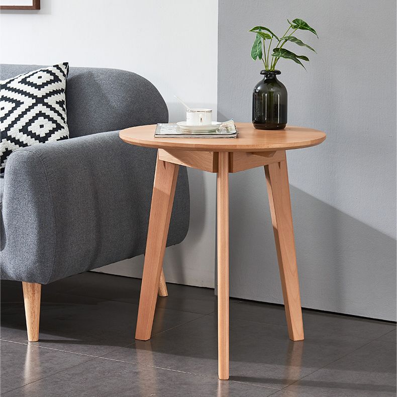 Modern Waterproof Wood Courtyard Table Round Shape Outdoor Table