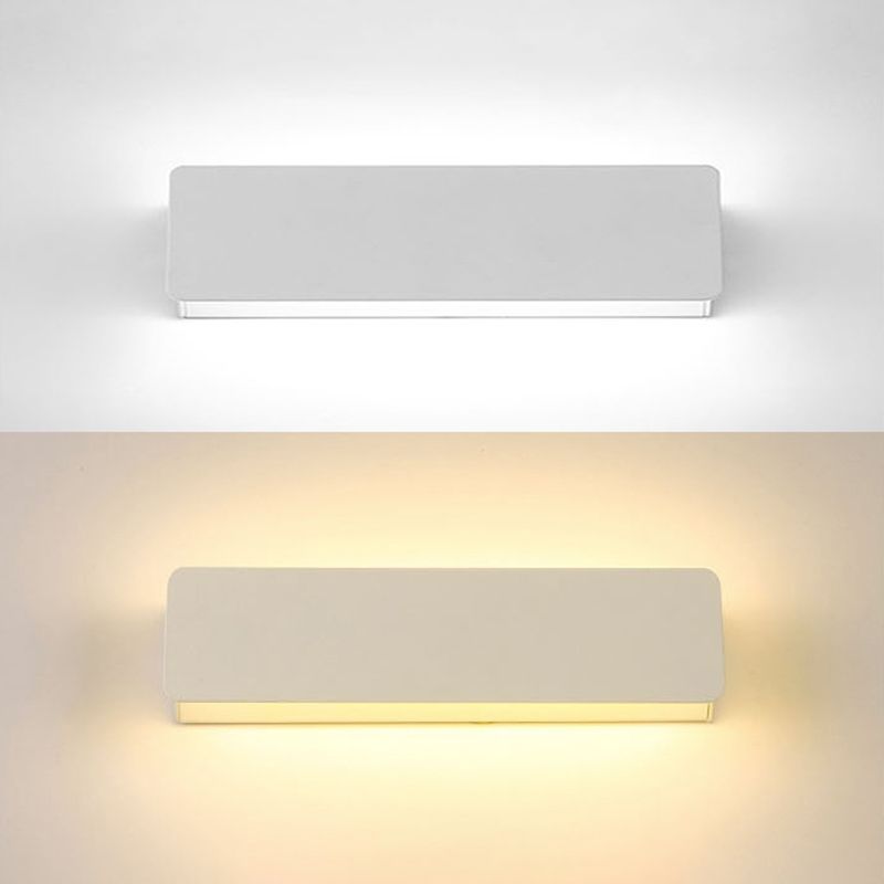 Single Contemporary White Wall Mounted Sconce Metallic Shaded Wall Light