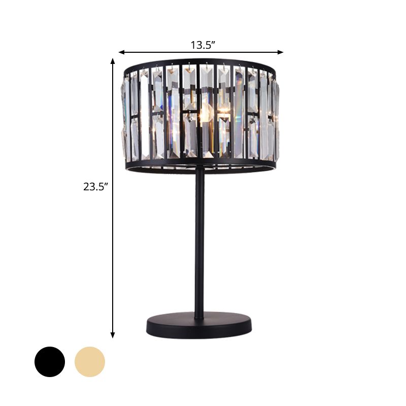 LAMPE DE NEULLEMENT GOL / NOIR 1 Bulbe Blocs de cristal modernes Blocs de cylindre intégrés Lumiter pour la salle de dessin