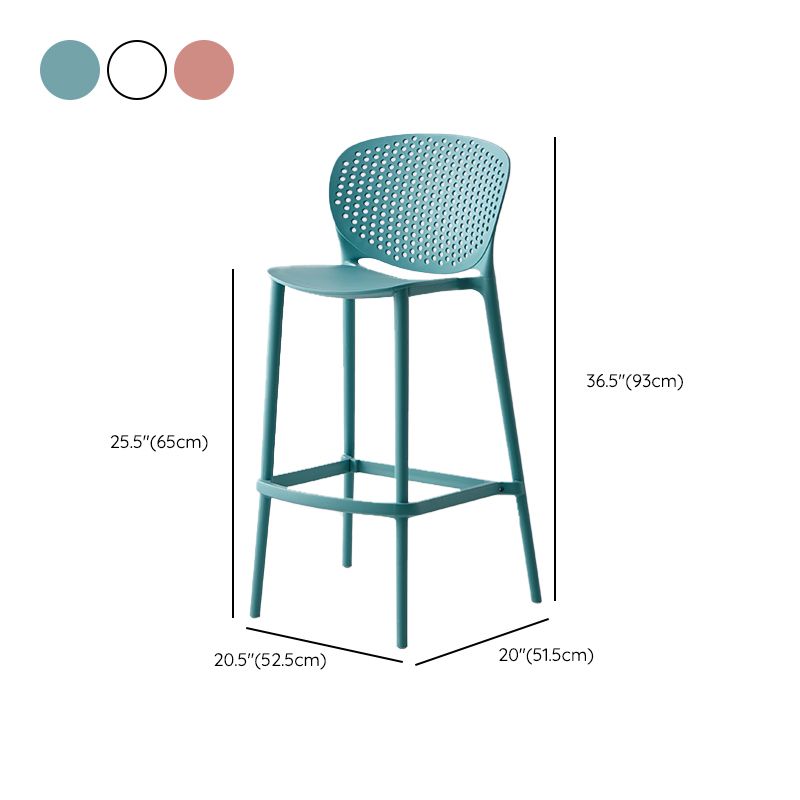 Industrial Stackable Armless Bar Stool Plastic Low Back Bar Stool