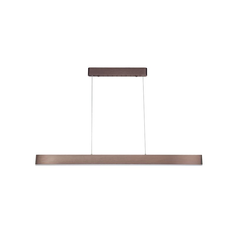 Modern Aluminum Island Light Rectangle 1-Light Restaurant Hanging Lamp with Acrylic Shade