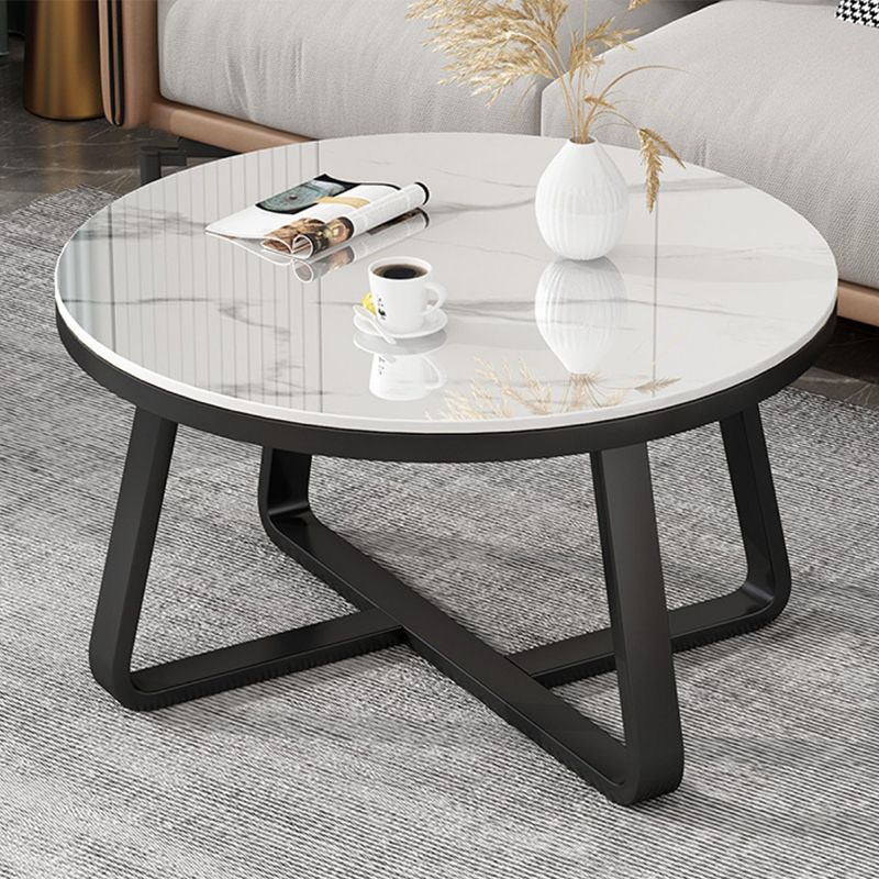 Slate Single Coffee Table Frame Round Coffee Table for Living Room