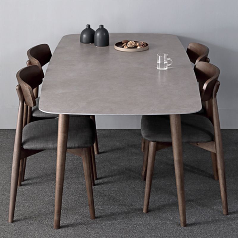 Contemporary Style Dining Chairs Open Back Dining Armless Side Chairs with Wooden Legs