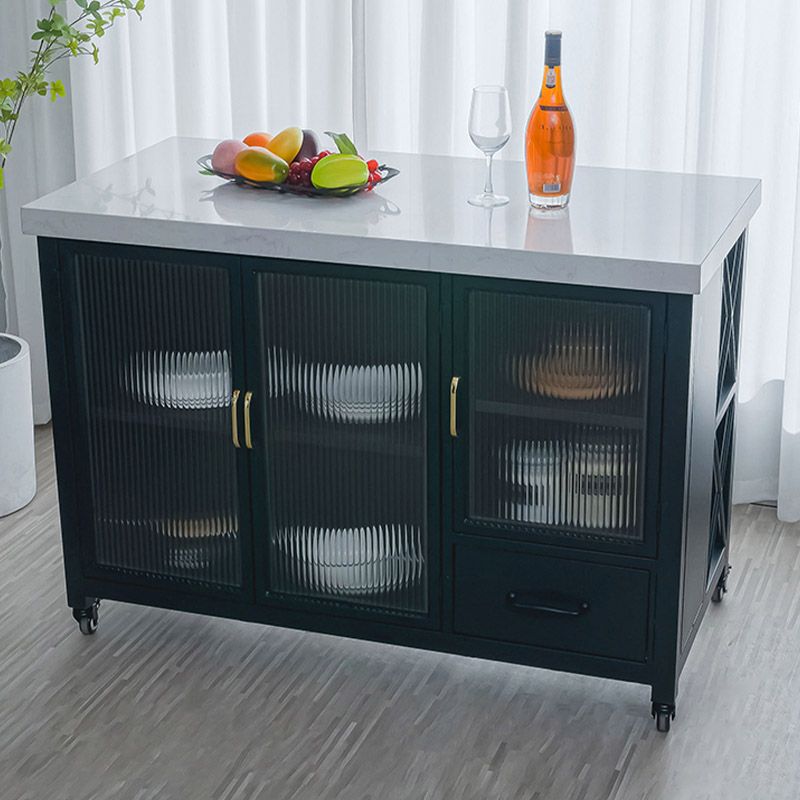 Modern Kitchen Island Table Dining Room Kitchen Island with Storage Cabinet