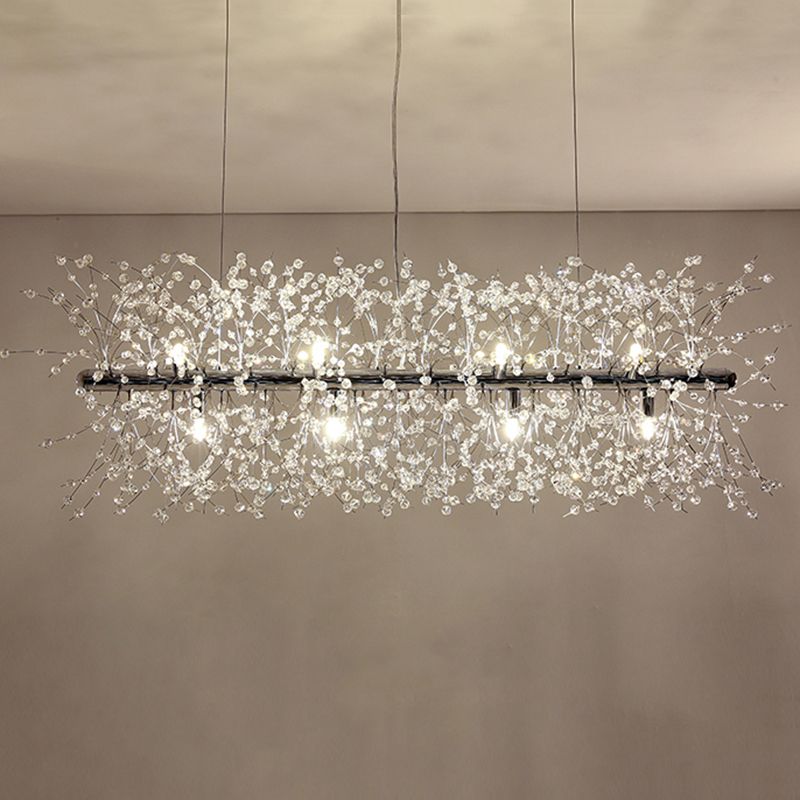 Luce a ciondolo di Crystal Island di ramificazione Modern Dining Room Isola lampade