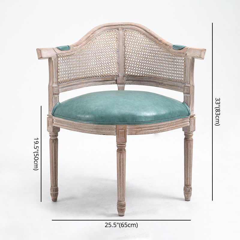 Fauteuil de salle à manger de chaises de salle à manger en osier de style campagnard avec les jambes naturelles