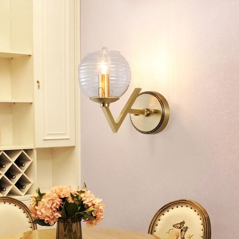 Simple 1/2 lumières Moup de montant lampe en laiton Forme de boule