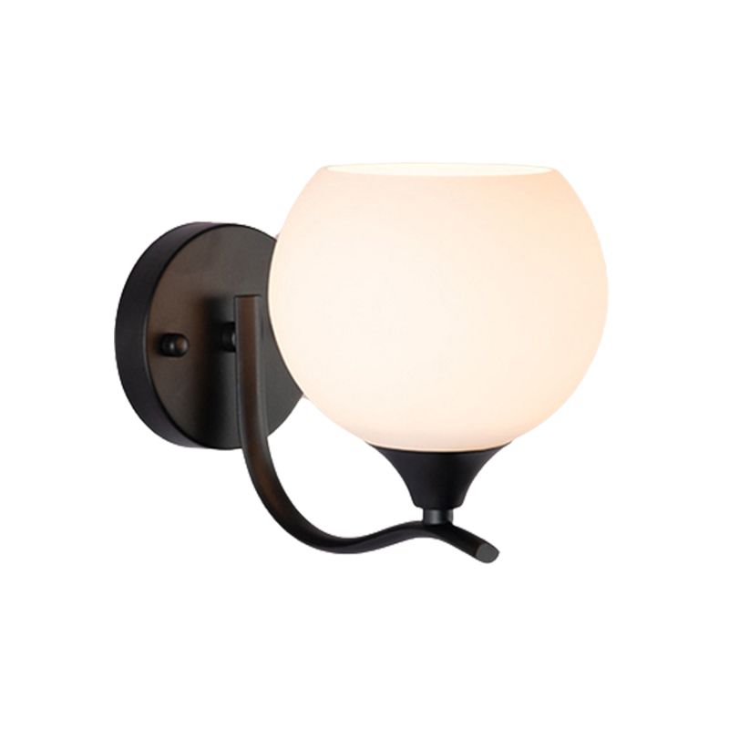 Modern Style Globe Shape Wall Light Glass Sconces for Bedroom